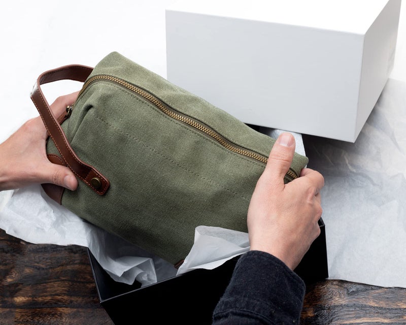 Vetelli Vintage Canvas Toiletry Bags  Travel In Style  Waterproof Canvas Dopp Kits  Durable (Marco) (Green) - Image 2
